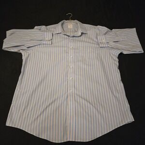 Brooks Brothers Dress Shirt Mens 18 36/37 Blue Stripe Non-Iron Long Sleeve